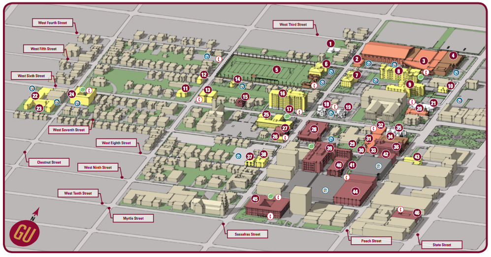 Gannon University Campus Map Map Vector