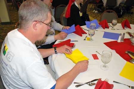 photo of folding origami